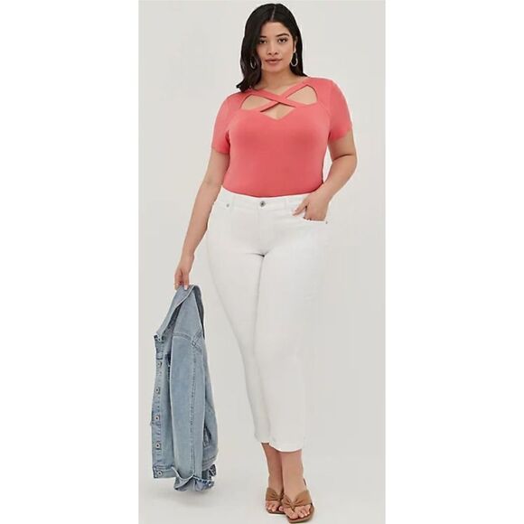 Torrid Corral Super Soft Strappy Cut Out Tee (Sz 1) - Picture 4 of 6